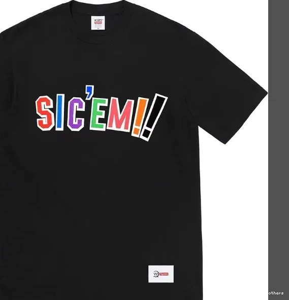 White ￥99 Letter XL 21FW Tee Sic'em! L S  M WTAPS and Color Black 0707